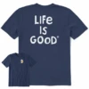 Men's Naive Life Is Good StackCrusher Tee -New Navy Shop Mens Naive Life is Good Stack Short Sleeve Crusher Tee 125401 1 lg