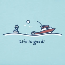 Men's Ocean Boat Short SleeveTee -New Navy Shop Mens Ocean Boat Short Sleeve Crusher Tee 116964 2 lg