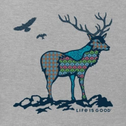 Mens Pattern Buck Short Sleeve Tee -New Navy Shop Mens Pattern Buck CrusherLite Tee 80379 2 lg