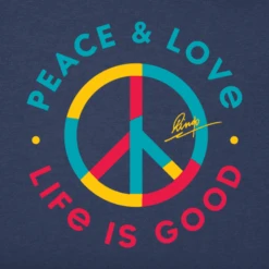 Men's Peace & Love Crusher Tee -New Navy Shop Mens Peace Love Crusher Tee 65887 2 lg