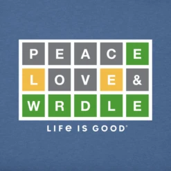 Men's Peace Love Word Games Short SleeveTee -New Navy Shop Mens Peace Love Word Games Short Sleeve CrusherLITE Tee 91771 2 lg