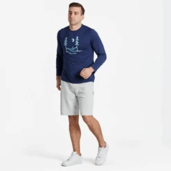 Men's Peace Out Long Sleeve Active Tee -New Navy Shop Mens Peace Out Long Sleeve Active Tee 99726 5 lg