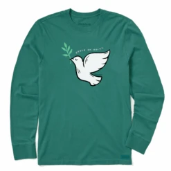 Men's Peace On Earth Dove Long Sleeve Crusher Tee