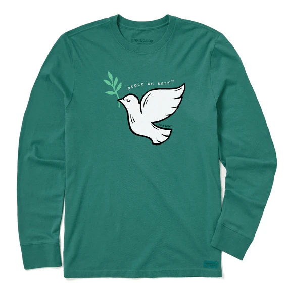 Men's Peace On Earth Dove Long Sleeve Crusher Tee 3 Men's Peace On Earth Dove Long Sleeve Crusher Tee