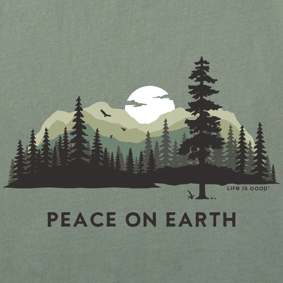Men's Peace On Earth Evergreen Silhouette Long Sleeve Crusher Tee 4 Men's Peace On Earth Evergreen Silhouette Long Sleeve Crusher Tee - Image 2