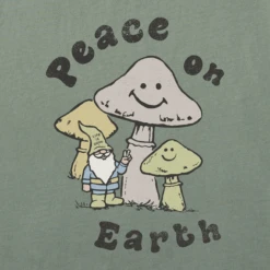 Men's Peace On Earth Mushrooms Short SleeveTee -New Navy Shop Mens Peace on Earth Mushrooms Short Sleeve CrusherLITE Tee 106679 2 lg