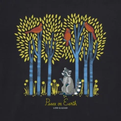 Men's Peace On Earth Racoon Short SleeveTee -New Navy Shop Mens Peace on Earth Racoon Short Sleeve CrusherLITE Tee 92884 2 lg