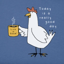 Men's Quirky Really Good Day Chicken Coffee Short SleeveTee -New Navy Shop Mens Quirky Really Good Day Chicken Coffee Short Sleeve Crusher Tee 124570 2 lg