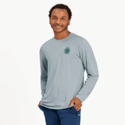 Men's Reel Cool Bass Long Sleeve Active Tee -New Navy Shop Mens Reel Cool Bass Long Sleeve Active Tee 89600 3 lg
