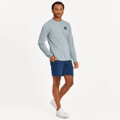 Men's Reel Cool Bass Long Sleeve Active Tee -New Navy Shop Mens Reel Cool Bass Long Sleeve Active Tee 89600 6 lg