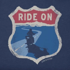 Men's Ride On Motorcycle Short Sleeve Tee -New Navy Shop Mens Ride On Motorcycle Crusher Tee 93672 2 lg