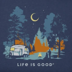 Men's Shadow Woodsy RV Camp Short SleeveTee -New Navy Shop Mens Shadow Woodsy RV Camp Short Sleeve Crusher Tee 117102 2 lg