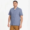 Men's Simple Palm Pattern Camp Shirt -New Navy Shop Mens Simple Palm Pattern Camp Shirt 101946 1 lg