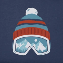 Men's Ski Goggles Hat Crusher Tee -New Navy Shop Mens Ski Goggles Hat Crusher Tee 85592 2 lg