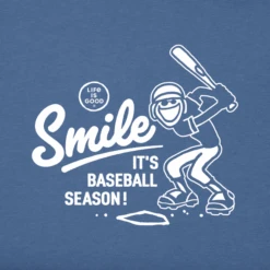 Men's Smile It's Baseball Season Jake Short SleeveTee -New Navy Shop Mens Smile Its Baseball Season Jake Short Sleeve CrusherLITE Tee 96293 2 lg