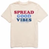 Men's Spread Good Vibes Retro Text Short SleeveTee