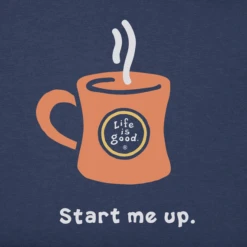 Men's Start Me Up Long Sleeve Crusher Tee -New Navy Shop Mens Start Me Up Long Sleeve Crusher Tee 88869 2 lg