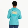 Men's Sunset On The Water Long Sleeve Active Hooded Tee -New Navy Shop Mens Sunset on the Water Long Sleeve Active Hooded Tee 89594 1 lg