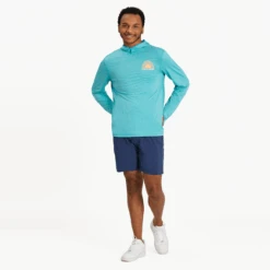 Men's Sunset On The Water Long Sleeve Active Hooded Tee -New Navy Shop Mens Sunset on the Water Long Sleeve Active Hooded Tee 89594 7 lg