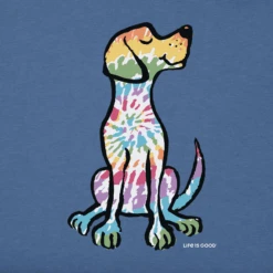 Men's Tie Dye BeagleCrusher Tee -New Navy Shop Mens Tie Dye Beagle Short Sleeve Crusher Tee 103567 2 lg