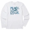 Men's Tie Dye Peace Love Dogs Long Sleeve Crusher Tee