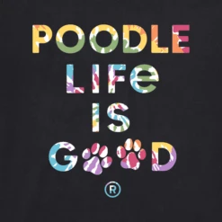Men's Tie Dye Poodle Life Is GoodCrusher Tee -New Navy Shop Mens Tie Dye Poodle Life is Good Short Sleeve Crusher Tee 103446 2 lg