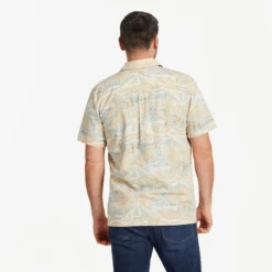 Men's Trippy Landscape Pattern Camp Shirt -New Navy Shop Mens Trippy Landscape Pattern Camp Shirt 101945 3 lg