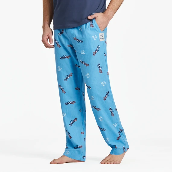 Men's Vintage USA Truck Pattern Classic Sleep Pant 3 Men's Vintage USA Truck Pattern Classic Sleep Pant