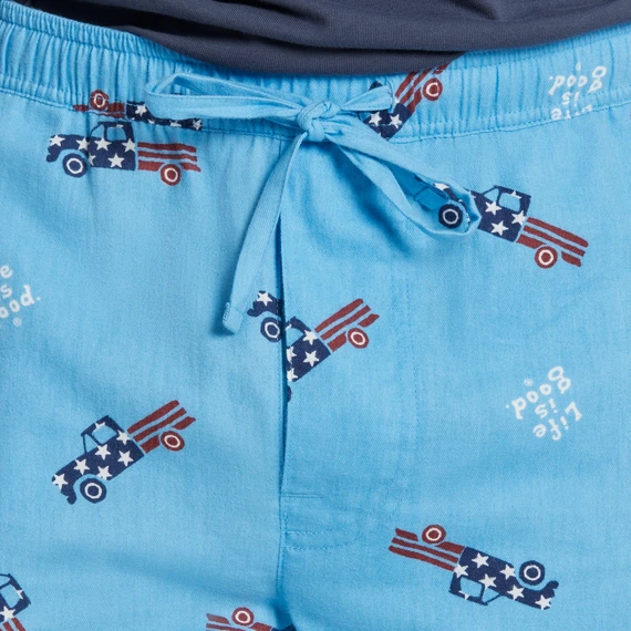 Men's Vintage USA Truck Pattern Classic Sleep Pant 6 Men's Vintage USA Truck Pattern Classic Sleep Pant - Image 4