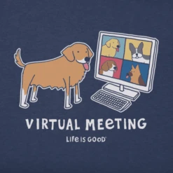 Men's Virtual Meeting Dogs Crusher Tee -New Navy Shop Mens Virtual Meeting Dogs Crusher Tee 71178 2 lg