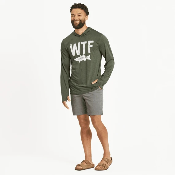 Men's WTF Long Sleeve Active Hooded Tee 9 Men's WTF Long Sleeve Active Hooded Tee - Image 7