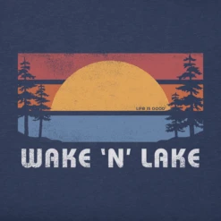 Men's Wake N Lake Short SleeveTee -New Navy Shop Mens Wake N Lake Short Sleeve CrusherLITE Tee 99972 2 lg