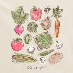 Men's Watercolor Veggie Harvest Short SleeveTee -New Navy Shop Mens Watercolor Veggie Harvest Short Sleeve CrusherLITE Tee 103953 2 lg