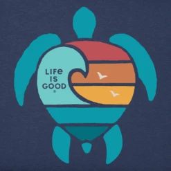 Men's Wavy Turtle Short SleeveTee -New Navy Shop Mens Wavy Turtle Short Sleeve Crusher Tee 118048 2 lg