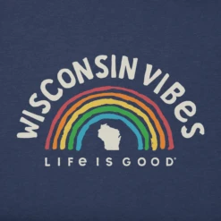 Men's Wisconsin Rainbow Vibes Crusher Tee -New Navy Shop Mens Wisconsin Rainbow Vibes Crusher Tee 85769 2 lg
