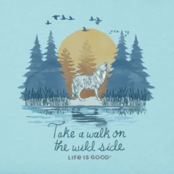 Men's Wolf Wildside Landscape Short Sleeve Tee -New Navy Shop Mens Wolf Wildside Landscape Crusher Tee 84061 2 lg