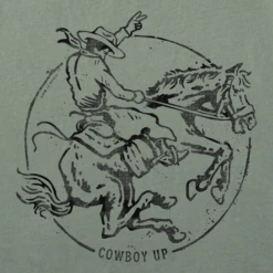 Men's Woodcut Cowboy Up Short SleeveTee -New Navy Shop Mens Woodcut Cowboy Up Short Sleeve Crusher Tee 116763 2 lg