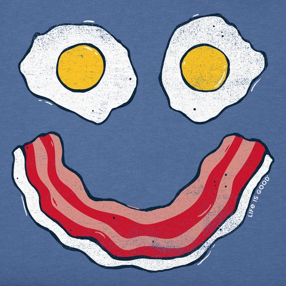 Men's Woodcut Smiley Breakfast Short SleeveTee 4 Men's Woodcut Smiley Breakfast Short SleeveTee - Image 2