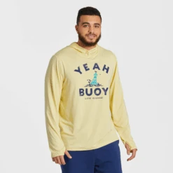 Men's Yeah Buoy Long Sleeve Active Hooded Tee