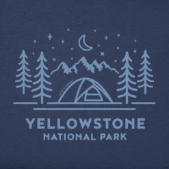 Men's Yellowstone Camping SceneCrusher Tee -New Navy Shop Mens Yellowstone Camping Scene Short Sleeve Crusher Tee 97476 2 lg