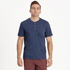Unisex SolidCrusher-LITE Henley -New Navy Shop Unisex Solid Short Sleeve CrusherLITE Henley 98236 2 lg